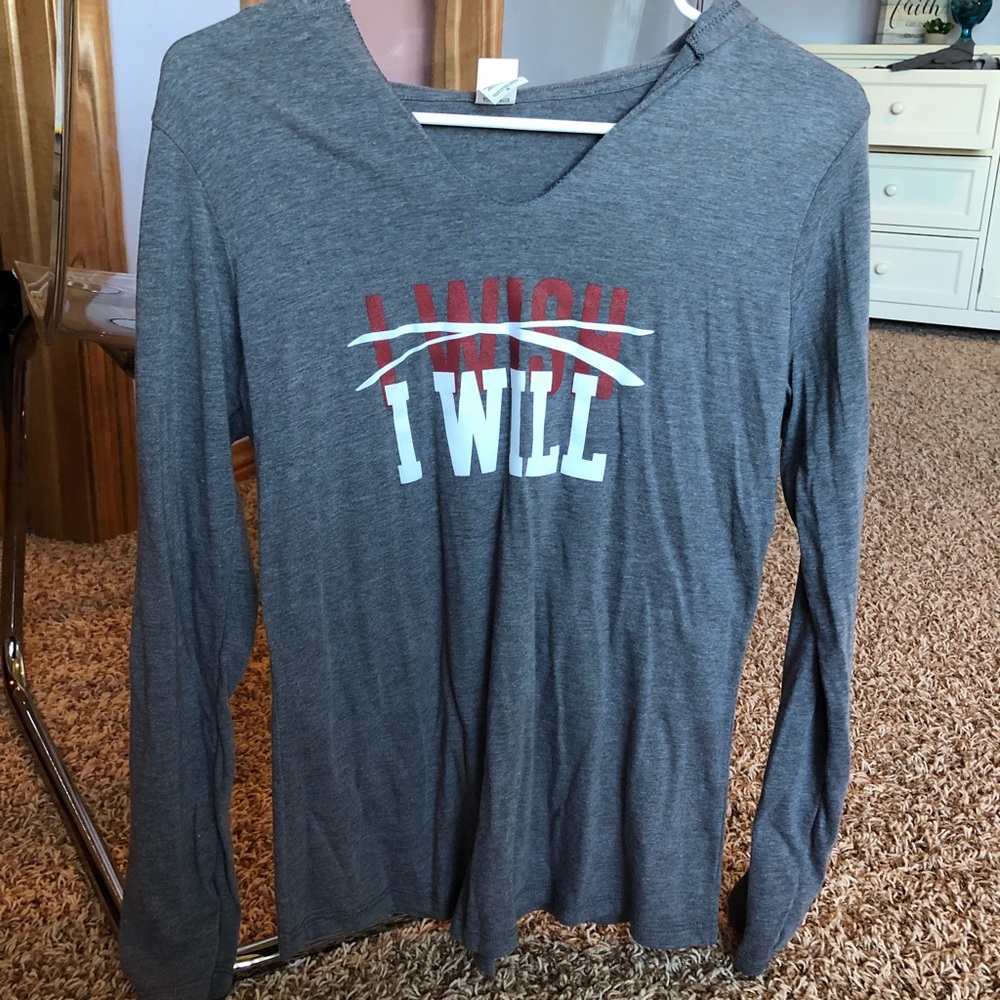 Inside cheerleading sweatshirt